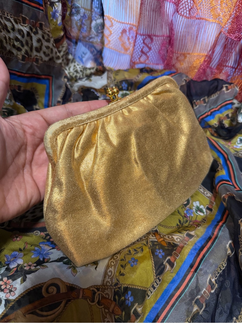 Sony Costumes Gold Clutch vintage with aging